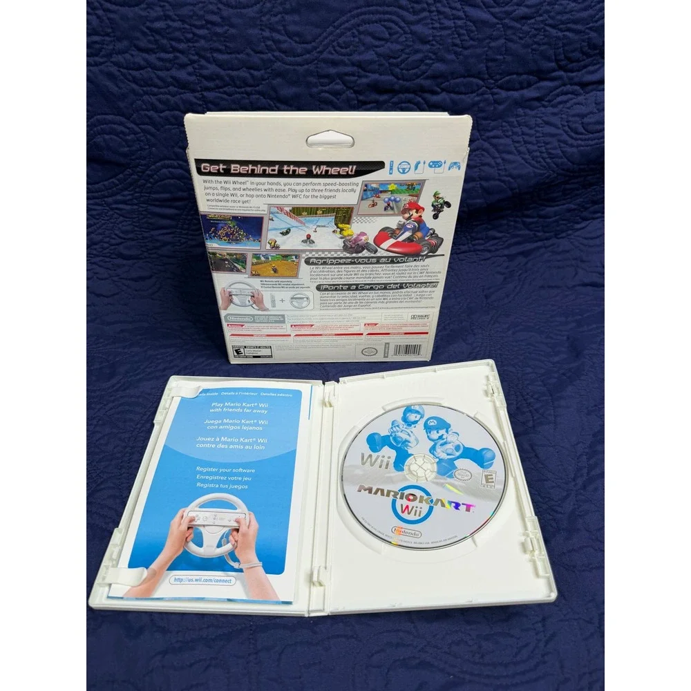 Mario Kart Wii Nintendo Wii Game with Official Wii Wheel Accessory and Box